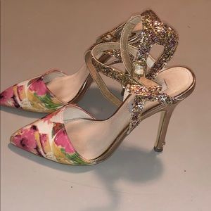 Floral flashy heels